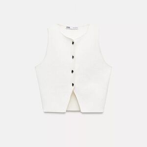 Zara White Sweater top vest